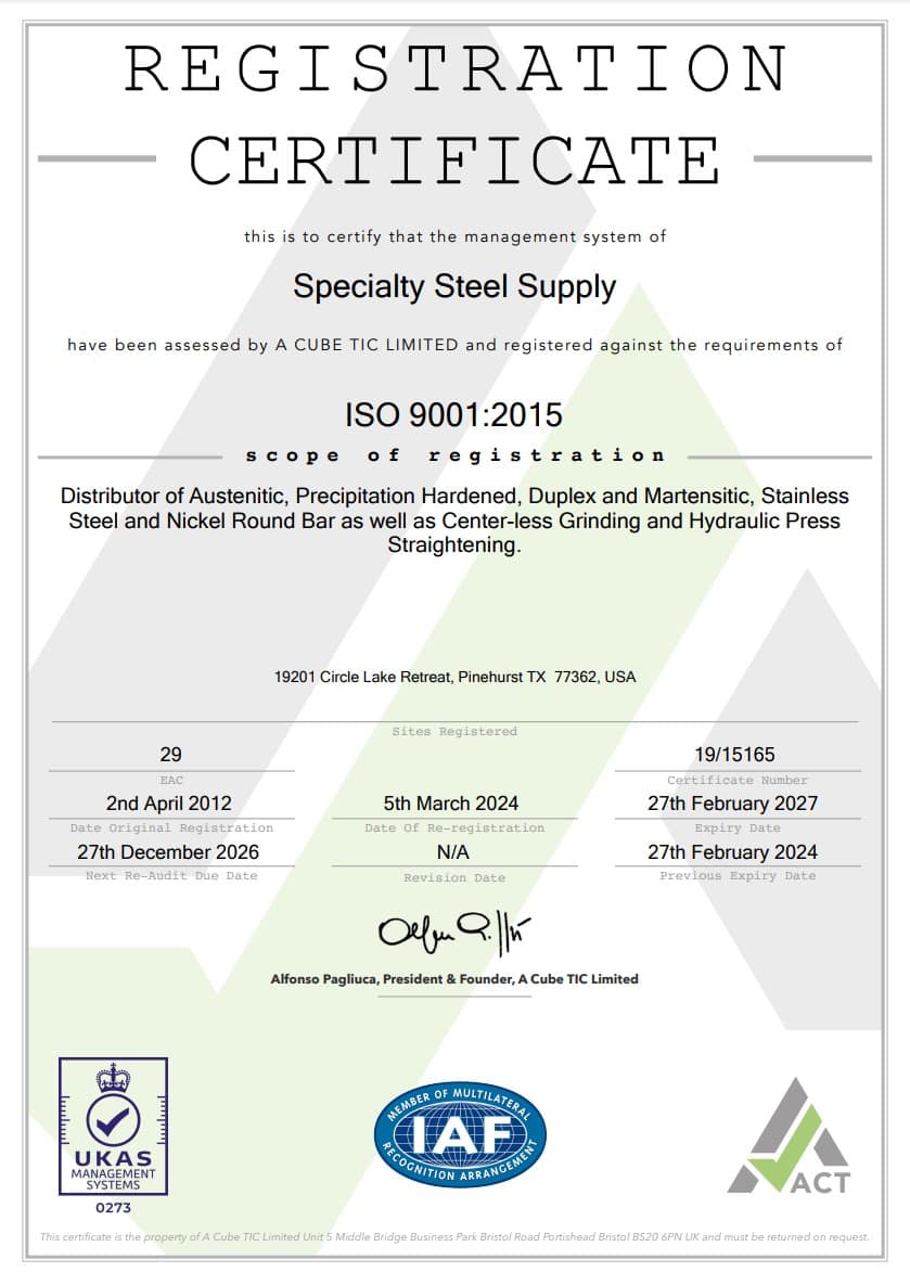 Stainless Steel Distribution - About Specialty Steel Supply